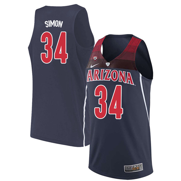 2018 Men #34 Miles Simon Arizona Wildcats College Basketball Jerseys Sale-Navy